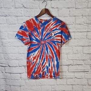 Party Dog Spiral Red White And Blue Tie-Dye T-Shirt